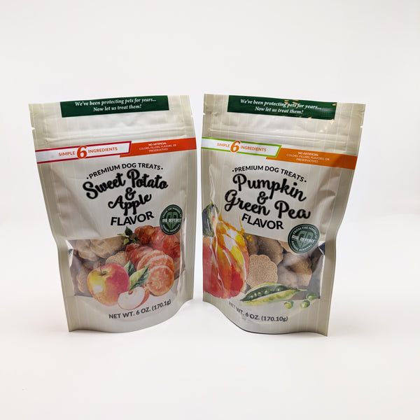 2-Pack All-Natural Dog Treats – Sweet Potato & Apple, Pumpkin & Green Pea